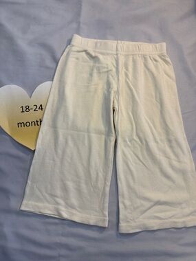 Bamboo Naturals - Kids Cream Wide leg Bottoms w/ elastic waistband